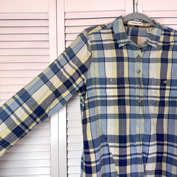 Toad & Co Indigo Ridge Long Sleeve Plaid Shirt Organic Cotton Size Hiking Medium - Picture 5 of 8